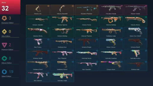 EU | Genesis Arc | Velocity Karambit | Ruination Phantom | Forsaken Vandal | 32 Skin | 19 Agent | 40 Buddy | Lv92