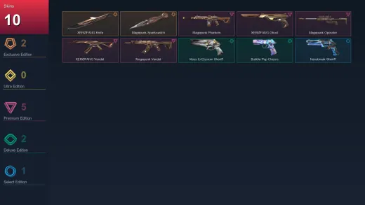 EU | XERØFANG Knife | Magepunk Sparkswitch | Magepunk Phantom | XERØFANG Ghost | 10 Skin | 25 Agent | 46 Buddy | Lv97