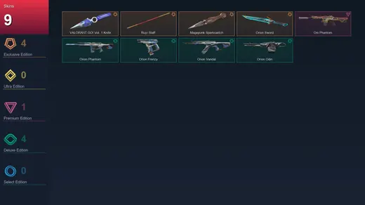 AP | VALORANT GO! Vol. 1 Knife | Ruyi Staff | Magepunk Sparkswitch | Orion Sword | 9 Skin | 7 Agent | 5 Buddy | Lv12 — Valorant account