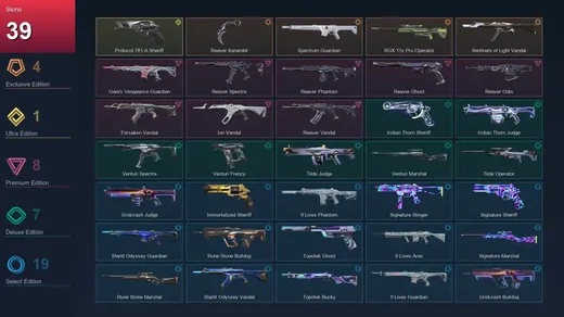 EU | Reaver Karambit | Spectrum Guardian | RGX 11z Pro Operator | Sentinels of Light Vandal | 39 Skin | 20 Agent | 31 Buddy | Lv53 — Valorant account