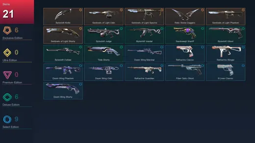 AP | Byteshift Knife | Sentinels of Light Odin | Sentinels of Light Spectre | Relic Stone Daggers | 21 Skin | 28 Agent | 63 Buddy | Lv155 — Valorant account