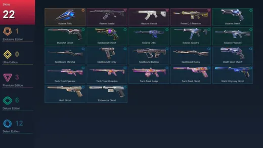 AP | Solarex Relic | Reaver Vandal | Neptune Vandal | Prime//2.0 Phantom | 22 Skin | 26 Agent | 58 Buddy | Lv142 — Valorant account