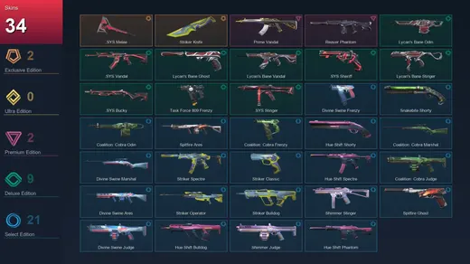 EU | .SYS Melee | Striker Knife | Prime Vandal | Reaver Phantom | 34 Skin | 24 Agent | 45 Buddy | Lv81 — Valorant account