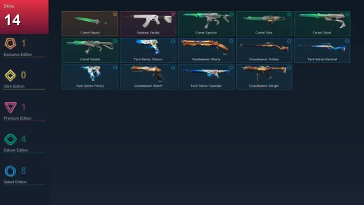 AP | Comet Sword | Neptune Vandal | Comet Spectre | Comet Odin | 14 Skin | 14 Agent | 21 Buddy | Lv48