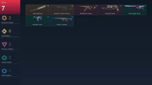 EU | Recon Balisong | Prelude to Chaos Phantom | XERØFANG Vandal | Aemondir Sheriff | 7 Skin | 13 Agent | 9 Buddy | Lv43