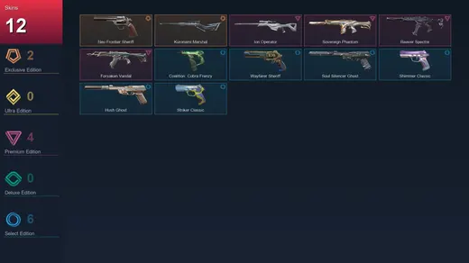 AP | Neo Frontier Sheriff | Kuronami Marshal | Ion Operator | Sovereign Phantom | 12 Skin | 27 Agent | 83 Buddy | Platinum I | Lv177 — Valorant account