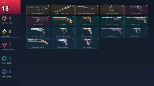AP | Ruination Phantom | RGX 11z Pro Firefly | Broken Blade of the Ruined King | Origin Crescent Blade | 18 Skin | 28 Agent | 62 Buddy | Lv146 — Valorant account