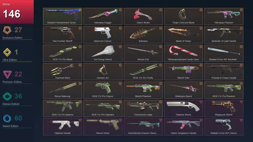 NA | Glitchpop Dagger | Gaia's Wrath | Origin Crescent Blade | Glitchpop Phantom | 146 Skin | 19 Agent | 87 Buddy | Lv125 — Valorant account