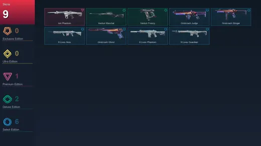 EU | Ion Phantom | Venturi Marshal | Venturi Frenzy | Gridcrash Judge | 9 Skin | 7 Agent | 7 Buddy | Lv18