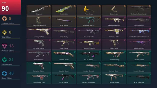 EU | Songsteel | Striker Knife | Prism III Axe | Genesis Arc | 90 Skin | 24 Agent | 115 Buddy | Lv191 — Valorant account