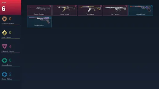 EU | Reaver Operator | Origin Vandal | Prime Vandal | Ion Phantom | 6 Skin | 11 Agent | 12 Buddy | Lv55