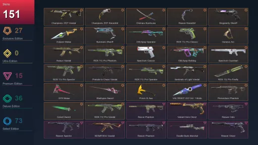 BR | Champions 2021 Vandal | Champions 2021 Karambit | Onimaru Kunitsuna | Reaver Karambit | 151 Skin | 29 Agent | 135 Buddy | Lv199