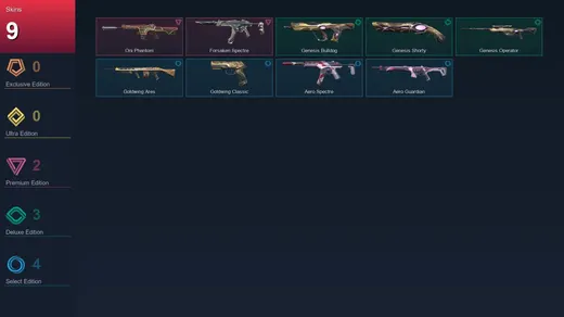 NA | Oni Phantom | Forsaken Spectre | Genesis Bulldog | Genesis Shorty | 9 Skin | 7 Agent | 6 Buddy | Lv19