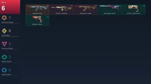 EU | SplashX Vandal | Prime//2.0 Phantom | Valiant Hero Vandal | Heartstopper Ghost | 6 Skin | 22 Agent | 14 Buddy | Lv84 — Valorant account