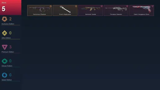 EU | Nocturnum Phantom | Evori's Spellcaster | Aemondir Vandal | Forsaken Operator | 5 Skin | 8 Agent | 6 Buddy | Bronze II | Lv25