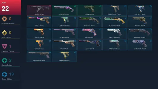 EU | Reaver Vandal | Hivemind Shorty | Infinity Classic | RagnaRocker Frenzy | 22 Skin | 23 Agent | 89 Buddy | Lv276