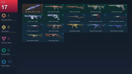 NA | VALORANT GO! Vol. 1 Knife | Piedra del Sol Phantom | Piedra del Sol Bucky | Piedra del Sol Judge | 17 Skin | 10 Agent | 13 Buddy | Lv27 — Valorant account