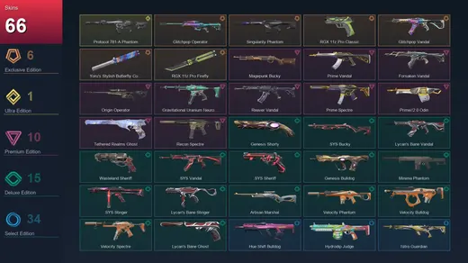 NA | Glitchpop Operator | Singularity Phantom | RGX 11z Pro Classic | Glitchpop Vandal | 66 Skin | 20 Agent | 47 Buddy | Lv55