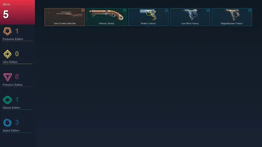 EU | Neo Frontier Marshal | Velocity Shorty | Striker Classic | Live Wire Frenzy | 5 Skin | 15 Agent | 32 Buddy | Lv73