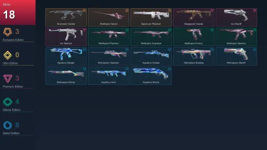 EU | Kuronami Vandal | Shellspire Sword | Spectrum Phantom | Magepunk Vandal | 18 Skin | 21 Agent | 24 Buddy | Lv60