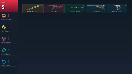 EU | RGX 11z Pro Firefly | Oni Vandal | Sandswept Marshal | Libretto Ghost | 5 Skin | 13 Agent | 9 Buddy | Lv23 — Valorant account