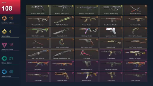 AP | Onimaru Kunitsuna | ChronoVoid Phantom | RGX 11z Pro Firefly | Araxys Vandal | 108 Skin | 28 Agent | 113 Buddy | Lv189