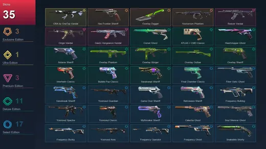 AP | Neo Frontier Sheriff | Overlay Dagger | Nocturnum Phantom | ORA by OneTap Vandal | 35 Skin | 28 Agent | 83 Buddy | Lv359 — Valorant account