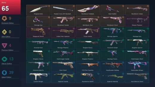 EU | Kingdom Knife | Radiant Crisis 001 Baseball Bat | Mystbloom Fanblade | Heart Splitter | 65 Skin | 29 Agent | 82 Buddy | Lv144