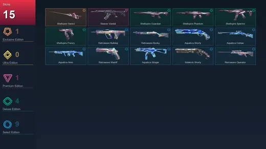 EU | Shellspire Sword | Reaver Vandal | Shellspire Guardian | Shellspire Phantom | 15 Skin | 10 Agent | 16 Buddy | Lv40 — Valorant account