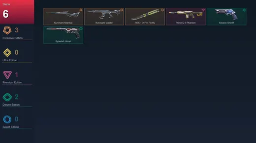 AP | Kuronami Marshal | Kuronami Vandal | RGX 11z Pro Firefly | Prime//2.0 Phantom | 6 Skin | 12 Agent | 11 Buddy | Lv38