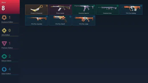 NA | Prime//2.0 Karambit | Prime Vandal | Hivemind Spectre | Hivemind Ares | 8 Skin | 20 Agent | 37 Buddy | Lv60