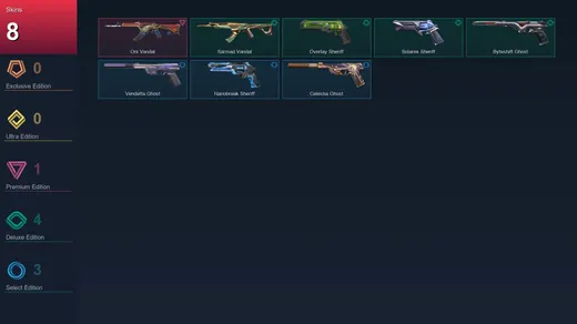 EU | Oni Vandal | Sarmad Vandal | Overlay Sheriff | Solarex Sheriff | 8 Skin | 24 Agent | 34 Buddy | Lv117 — Valorant account