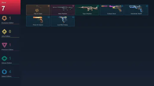 AP | Flail of Chaos | Helix Phantom | Tigris Phantom | Eclipse Ghost | 7 Skin | 21 Agent | 51 Buddy | Lv115 — Valorant account