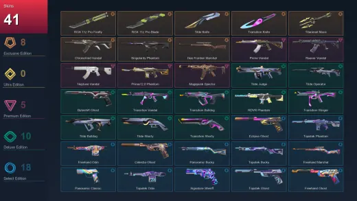 EU | RGX 11z Pro Firefly | RGX 11z Pro Blade | Tilde Knife | Transition Knife | 41 Skin | 28 Agent | 80 Buddy | Lv167