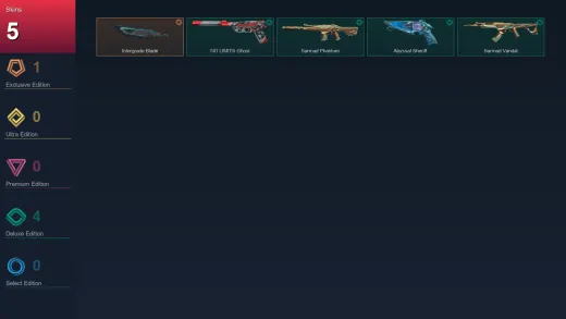 EU | Intergrade Blade | NO LIMITS Ghost | Sarmad Phantom | Abyssal Sheriff | 5 Skin | 10 Agent | 7 Buddy | Lv22