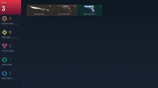 AP | Sovereign Sword | Neo Frontier Sheriff | Bubble Pop Classic | 3 Skin | 20 Agent | 15 Buddy | Lv57