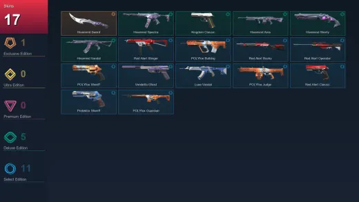 AP | Hivemind Sword | Hivemind Spectre | Kingdom Classic | Hivemind Ares | 17 Skin | 24 Agent | 63 Buddy | Lv105