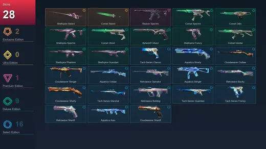 AP | Shellspire Sword | Comet Sword | Reaver Spectre | Comet Spectre | 28 Skin | 22 Agent | 38 Buddy | Lv65 — Valorant account