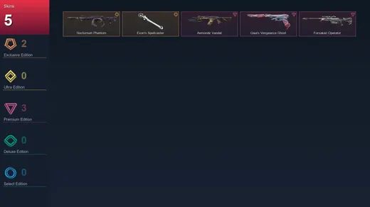 EU | Nocturnum Phantom | Evori's Spellcaster | Aemondir Vandal | Gaia's Vengeance Ghost | 5 Skin | 6 Agent | 6 Buddy | Gold II | Lv21 — Valorant account