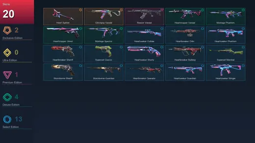 EU | Heart Splitter | Glitchpop Vandal | Reaver Vandal | Heartstopper Vandal | 20 Skin | 12 Agent | 17 Buddy | Lv39 — Valorant account