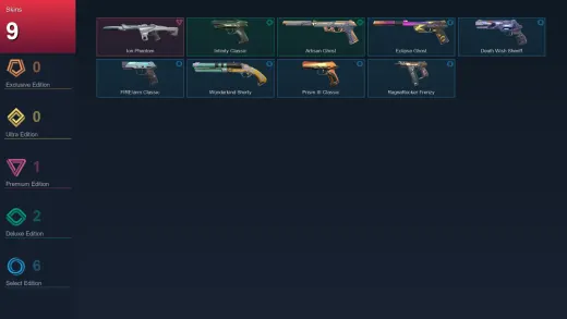 AP | Ion Phantom | Infinity Classic | Artisan Ghost | Eclipse Ghost | 9 Skin | 26 Agent | 68 Buddy | Lv146