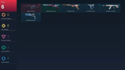 LA | Spline Phantom | Heartstopper Ghost | Celestia Ghost | Live Wire Frenzy | 6 Skin | 28 Agent | 47 Buddy | Lv133