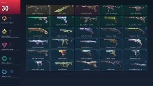LA | Striker Knife | Elderflame Vandal | Magepunk Ghost | Lycan's Bane Stinger | 30 Skin | 25 Agent | 84 Buddy | Lv198