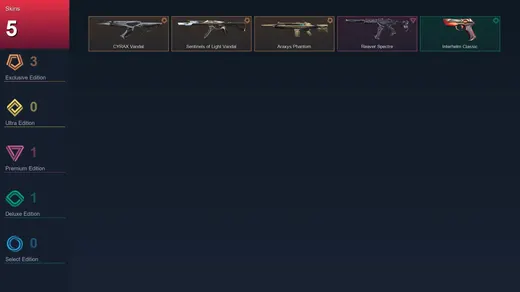LA | CYRAX Vandal | Sentinels of Light Vandal | Araxys Phantom | Reaver Spectre | 5 Skin | 28 Agent | 33 Buddy | Lv103 — Valorant account
