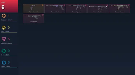 EU | Reaver Karambit | Reaver Ghost | Reaver Spectre | Reaver Phantom | 6 Skin | 8 Agent | 6 Buddy | Lv21 — Valorant account