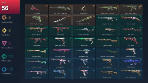 BR | .SYS Melee | RGX 11z Pro Operator | Genesis Arc | RGX 11z Pro Phantom | 56 Skin | 28 Agent | 116 Buddy | Lv196