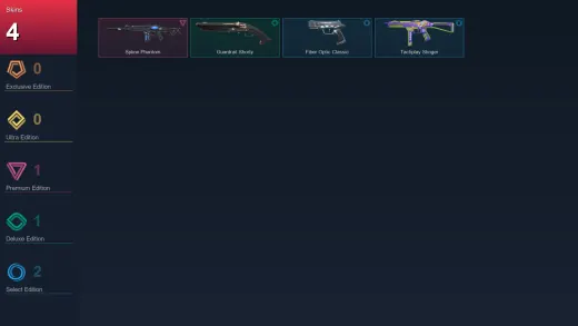 EU | Spline Phantom | Guardrail Shorty | Fiber Optic Classic | Tactiplay Stinger | 4 Skin | 6 Agent | 5 Buddy | Lv7