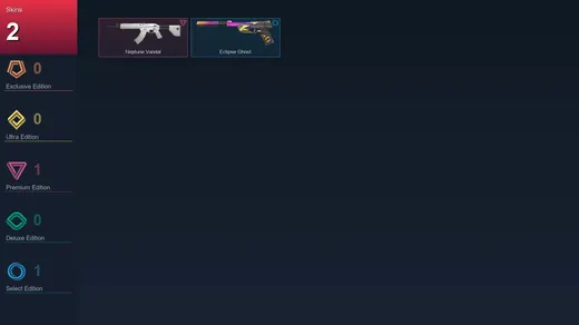 EU | Neptune Vandal | Eclipse Ghost | 2 Skin | 19 Agent | 21 Buddy | Lv59