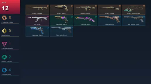 EU | Araxys Guardian | Araxys Sheriff | Araxys Phantom | Araxys Outlaw | 12 Skin | 27 Agent | 39 Buddy | Lv148