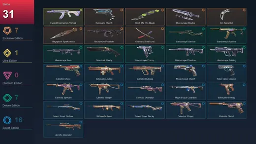 NA | Kuronami Sheriff | RGX 11z Pro Blade | Hieroscape Blades | Ion Karambit | 31 Skin | 13 Agent | 22 Buddy | Lv38